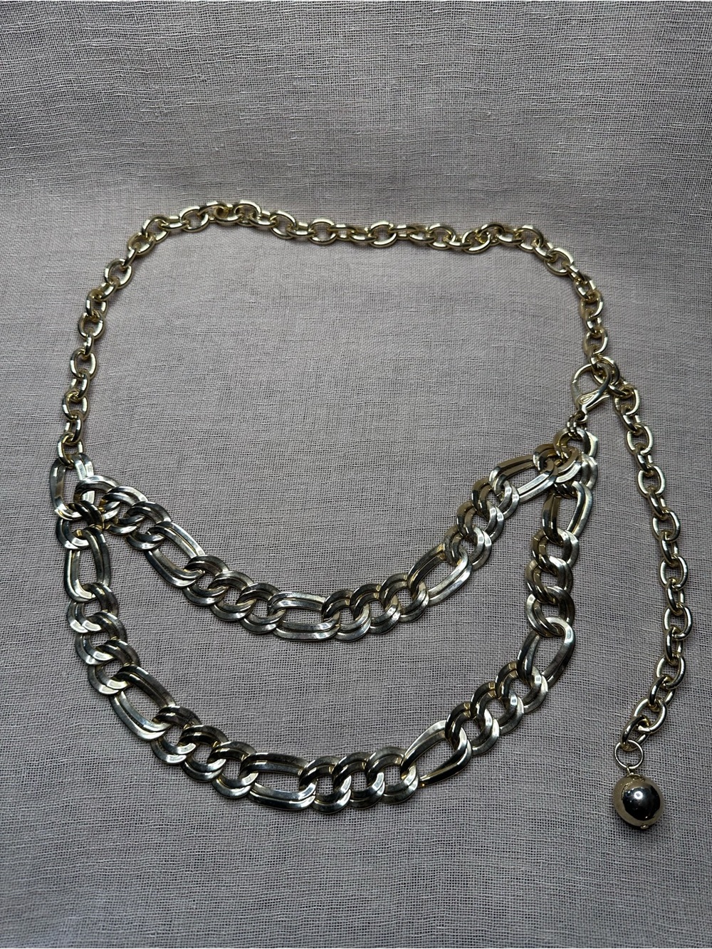 Vintage Gold Figaro Chain Belt – Multi-Layered Statement Waist Belt